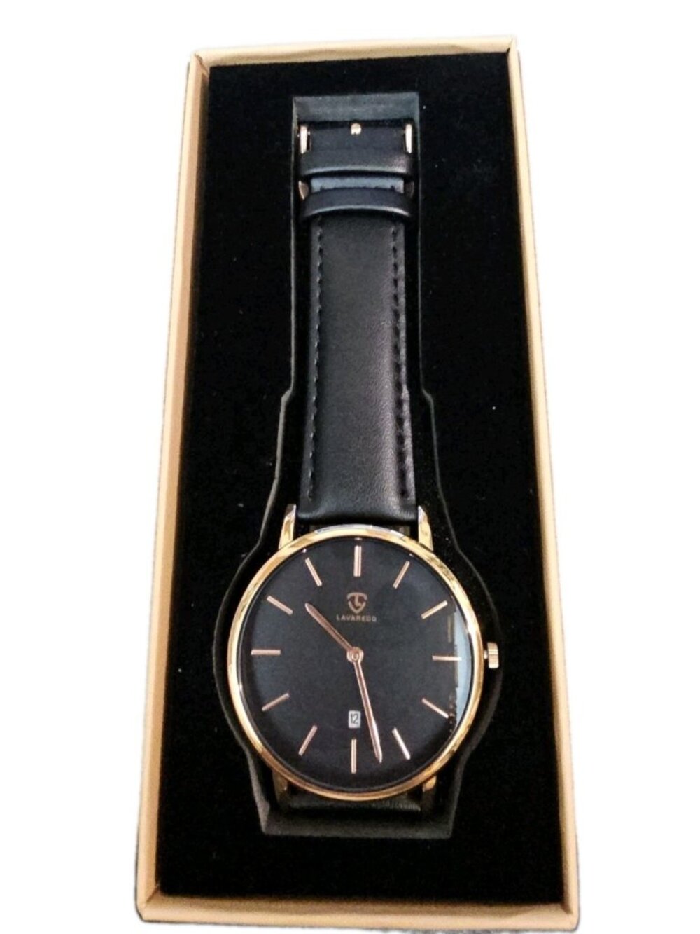Lavaredo Men's Quartz Wristwatch Classic Leather Band Casual Analog Watch US New